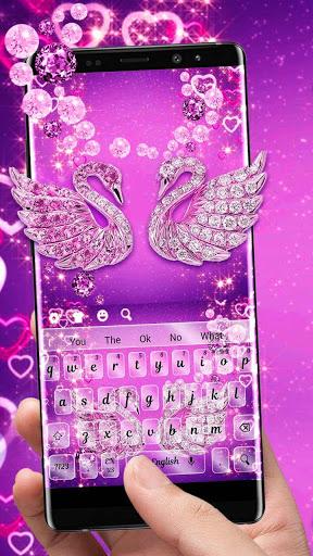 Purple Diamond Swan Keyboard - عکس برنامه موبایلی اندروید