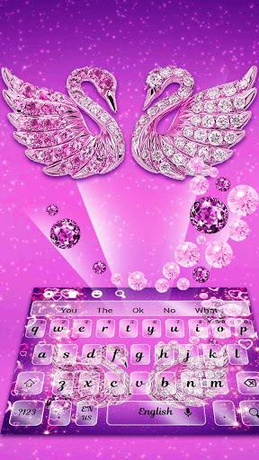Purple Diamond Swan Keyboard - عکس برنامه موبایلی اندروید