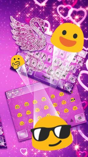 Purple Diamond Swan Keyboard - عکس برنامه موبایلی اندروید