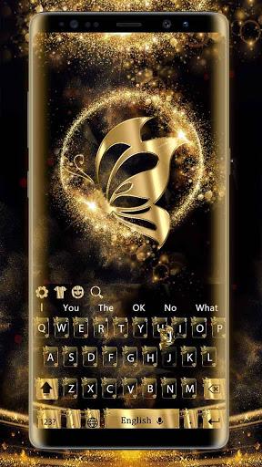 Gold butterfly Keyboard - Image screenshot of android app