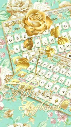 Gold Flower Keyboard - عکس برنامه موبایلی اندروید