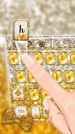 Gold glitter bowknot keyboard - Image screenshot of android app