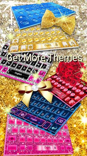 Gold glitter bowknot keyboard - Image screenshot of android app