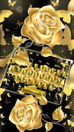 Golden Butterfly Rose Keyboard - Image screenshot of android app