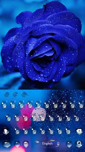 Blue Rain Water Drop Dew Keyboard Theme - Image screenshot of android app