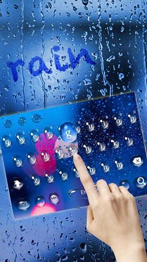 Blue Rain Water Drop Dew Keyboard Theme - Image screenshot of android app
