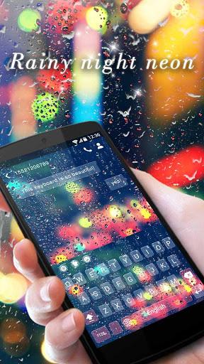 Rainy night neon keyboard - Image screenshot of android app