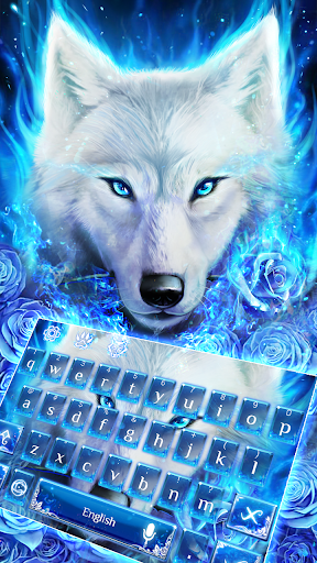 Blue Fire Wolf Keyboard Theme - Image screenshot of android app