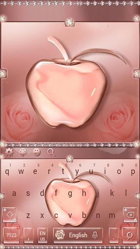 Crystal Apple Rose Gold - Music Keyboard Theme - Image screenshot of android app