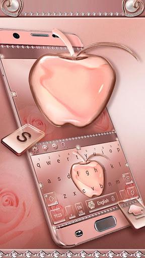 Crystal Apple Rose Gold - Music Keyboard Theme - Image screenshot of android app