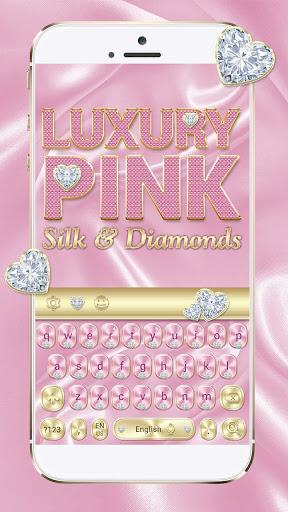 Luxury Pink Silk & Diamonds Keyboard - عکس برنامه موبایلی اندروید