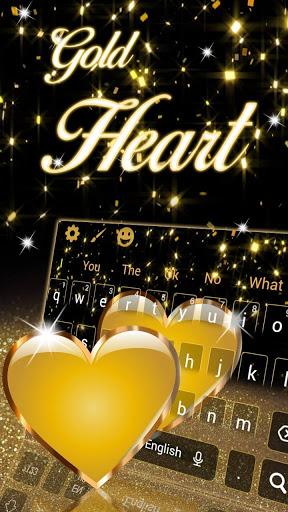 Golden Heart Luxury Keyboard Theme - عکس برنامه موبایلی اندروید