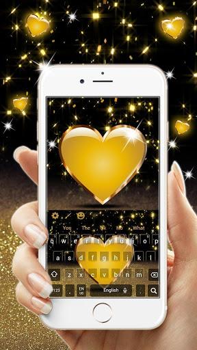 Golden Heart Luxury Keyboard Theme - عکس برنامه موبایلی اندروید