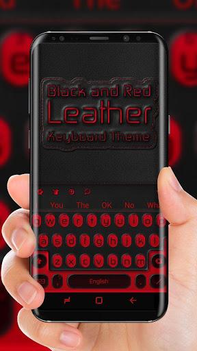 Red and Black Leather Keyboard Theme - عکس برنامه موبایلی اندروید