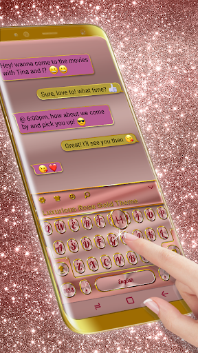 Luxurious Rose & Gold Keyboard Theme - عکس برنامه موبایلی اندروید