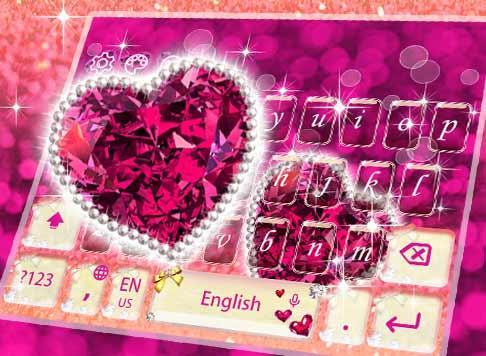 Pink Diamond Love Keyboard Theme - عکس برنامه موبایلی اندروید