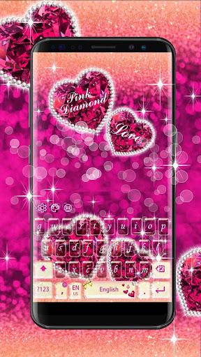Pink Diamond Love Keyboard Theme - Image screenshot of android app