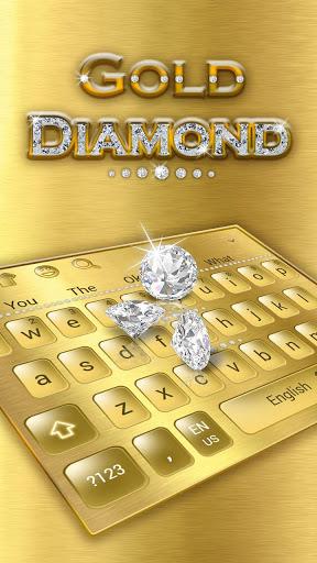 Luxury Gold Diamond Keyboard Theme - Image screenshot of android app