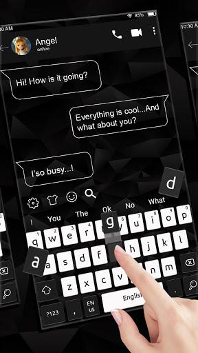 Black White SMS Keyboard Theme - عکس برنامه موبایلی اندروید