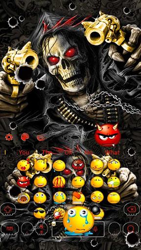 Horror Skull Gun Keyboard Theme - عکس برنامه موبایلی اندروید