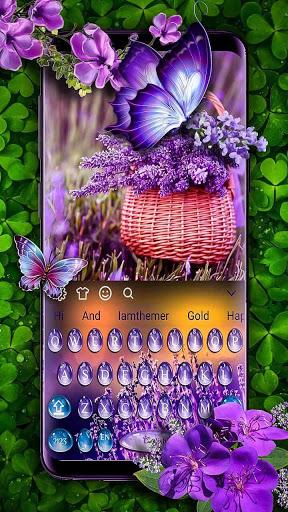 Lavender Water Drop Keyboard Theme - عکس برنامه موبایلی اندروید