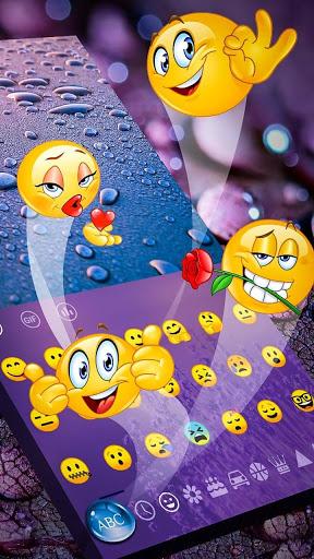 Lavender Water Drop Keyboard Theme - عکس برنامه موبایلی اندروید