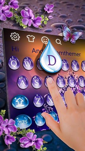 Lavender Water Drop Keyboard Theme - Image screenshot of android app