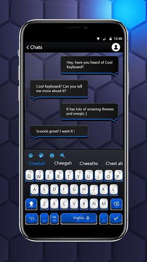 cool blue typing fast keyboard - عکس برنامه موبایلی اندروید