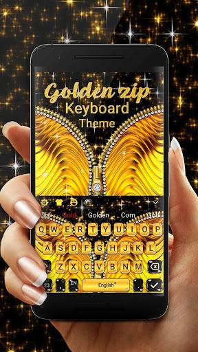 Golden Zipper Keyboard Theme - Image screenshot of android app