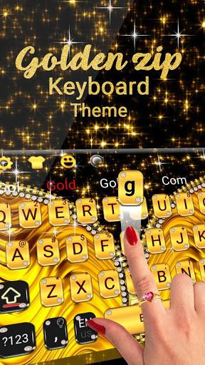 Golden Zipper Keyboard Theme - Image screenshot of android app