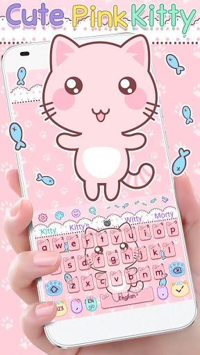 Cute Pink Kitty Keyboard - عکس برنامه موبایلی اندروید