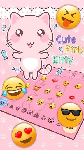 Cute Pink Kitty Keyboard - عکس برنامه موبایلی اندروید