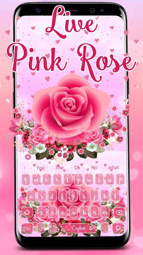 Live Pink Rose Keyboard Theme - عکس برنامه موبایلی اندروید
