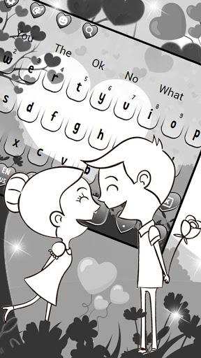 Love Couple Black And White Keyboard Theme - عکس برنامه موبایلی اندروید