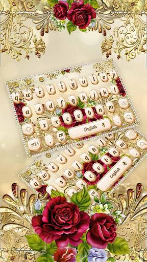 Luxurious Golden Rose Keyboard - Image screenshot of android app