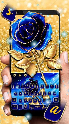 Luxury Blue Rose Keyboard Theme - Image screenshot of android app