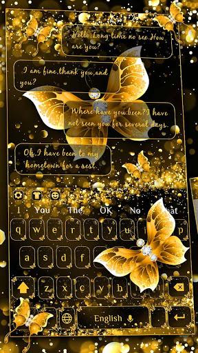 Luxury Gold Butterfly Keyboard - عکس برنامه موبایلی اندروید