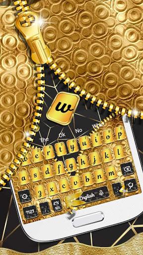 Luxury Gold Zipper Keyboard Theme - Image screenshot of android app