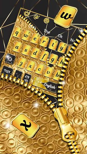 Luxury Gold Zipper Keyboard Theme - Image screenshot of android app