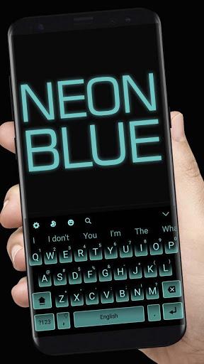 Neon Blue Keyboard Theme - عکس برنامه موبایلی اندروید