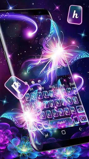 Neon Butterfly Keyboard - Image screenshot of android app