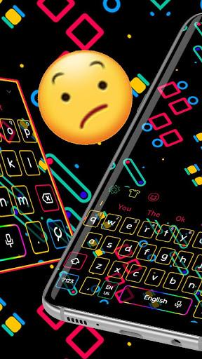 Neon Game Line Keyboard Theme - عکس برنامه موبایلی اندروید