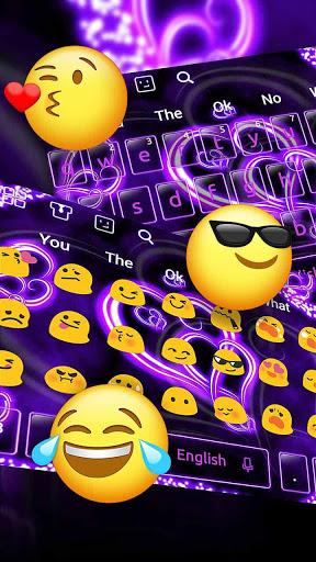 Neon Love Heart Keyboard - عکس برنامه موبایلی اندروید