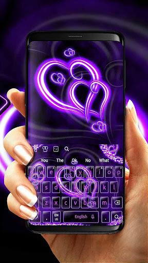 Neon Love Heart Keyboard - عکس برنامه موبایلی اندروید