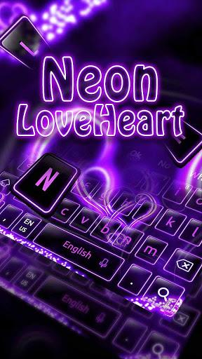 Neon Love Heart Keyboard - Image screenshot of android app