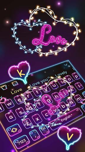 Neon Love Lights Keyboard Theme - عکس برنامه موبایلی اندروید