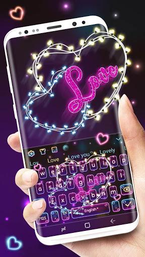 Neon Love Lights Keyboard Theme - عکس برنامه موبایلی اندروید