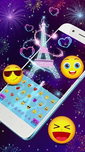 Neon Paris Eiffel Tower Keyboard - عکس برنامه موبایلی اندروید