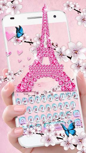 Girly Paris keyboard theme - عکس برنامه موبایلی اندروید