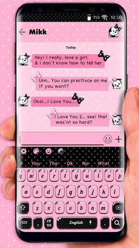 SMS Pink Bowknot Keyboard Theme - Image screenshot of android app